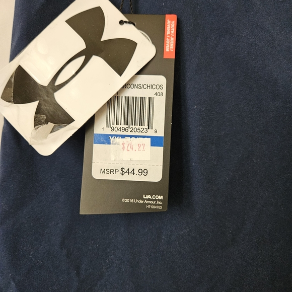 Under Armour Heat Gear Shorts Youth Boy XL NWT Navy Blue Activewear School - Picture 5 of 5